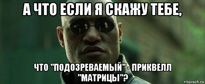 а что если я скажу тебе, что "подозреваемый" - приквелл "матрицы"?, Мем  морфеус