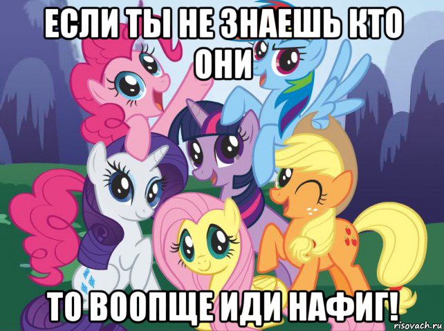 если ты не знаешь кто они то воопще иди нафиг!, Мем My little pony