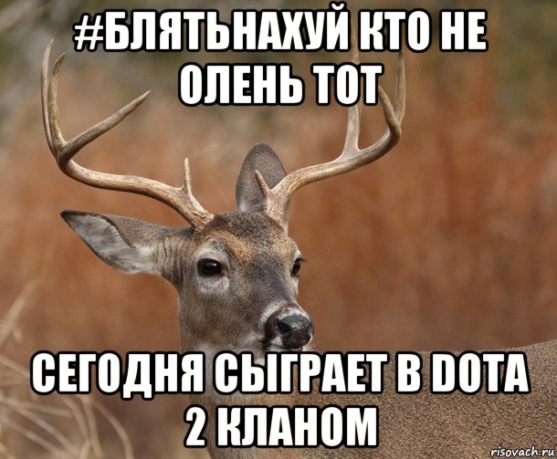 #блятьнахуй кто не олень тот сегодня сыграет в dota 2 кланом, Мем  Наивный Олень v2