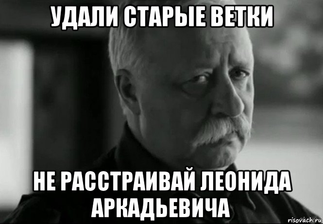 удали старые ветки не расстраивай леонида аркадьевича, Мем Не расстраивай Леонида Аркадьевича