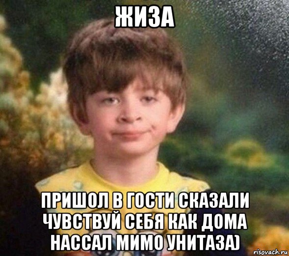 жиза пришол в гости сказали чувствуй себя как дома нассал мимо унитаза), Мем Недовольный пацан