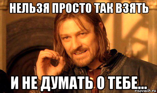 нельзя просто так взять и не думать о тебе..., Мем Нельзя просто так взять и (Боромир мем)