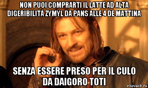 non puoi comprarti il latte ad alta digeribilità zymyl da pans alle 4 de mattina senza essere preso per il culo da daigoro toti, Мем Нельзя просто так взять и (Боромир мем)