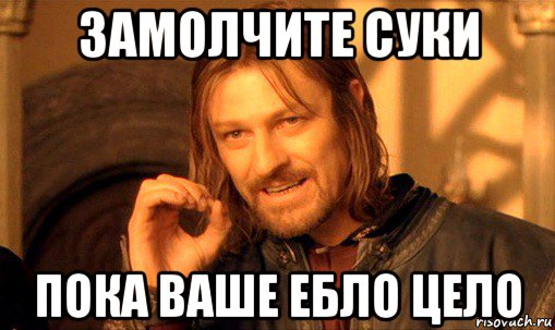 замолчите суки пока ваше ебло цело, Мем Нельзя просто так взять и (Боромир мем)