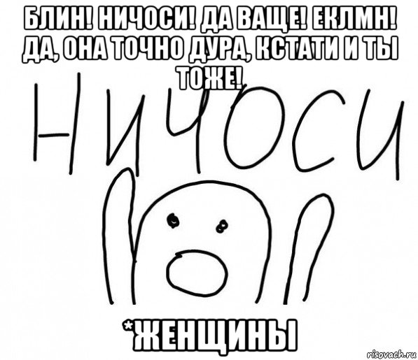 блин! ничоси! да ваще! еклмн! да, она точно дура, кстати и ты тоже! *женщины, Мем  Ничоси