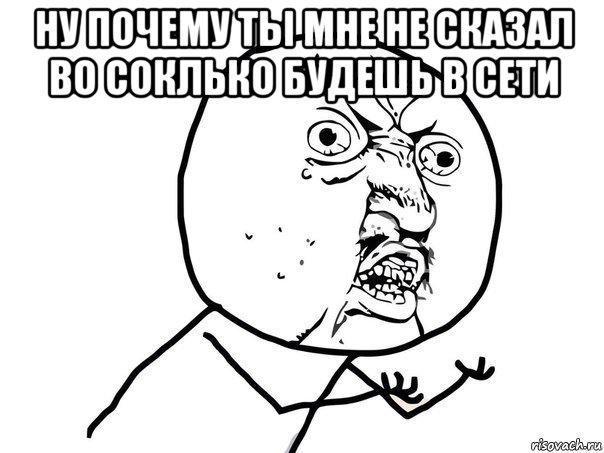 ну почему ты мне не сказал во соклько будешь в сети , Мем Ну почему (белый фон)