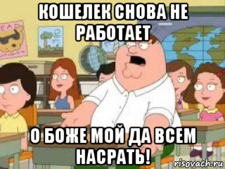 кошелек снова не работает о боже мой да всем насрать!, Мем  о боже мой