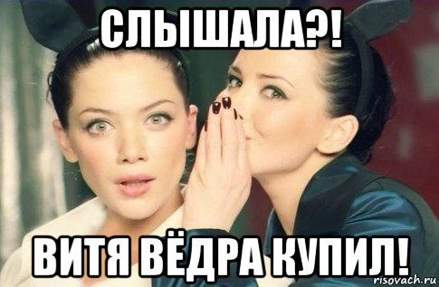 слышала?! витя вёдра купил!, Мем  Он