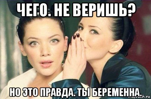 чего. не веришь? но это правда. ты беременна., Мем  Он