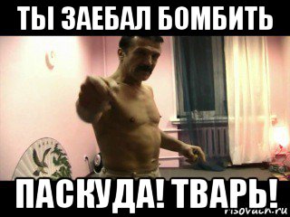 ты заебал бомбить паскуда! тварь!, Мем Паскуда тварь