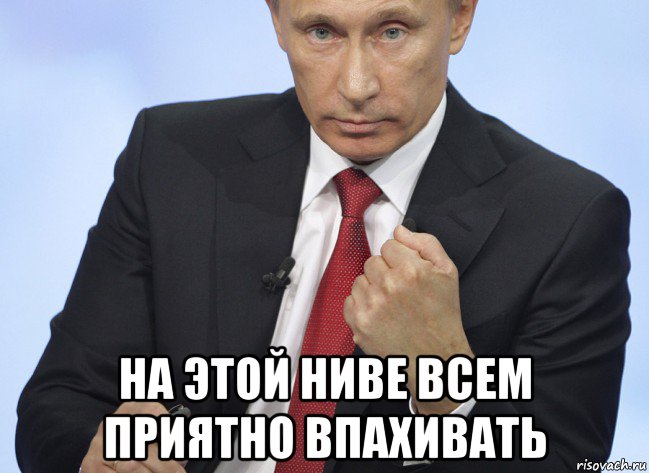  на этой ниве всем приятно впахивать, Мем Путин показывает кулак