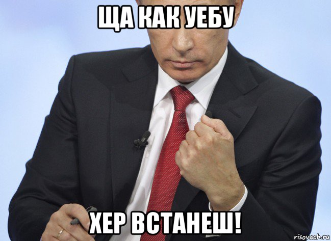 ща как уебу хер встанеш!, Мем Путин показывает кулак