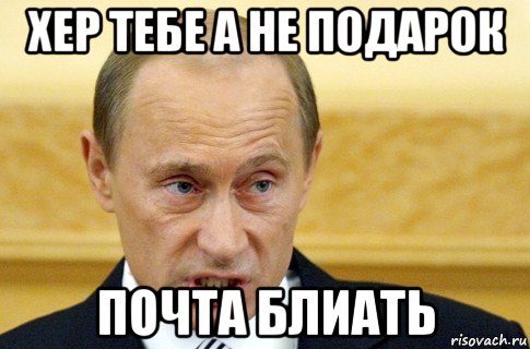 хер тебе а не подарок почта блиать, Мем путин