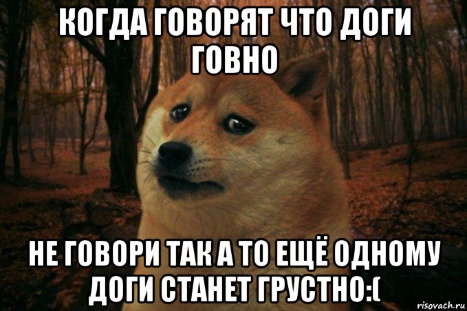 когда говорят что доги говно не говори так а то ещё одному доги станет грустно:(