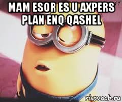 mam esor es u axpers plan enq qashel , Мем   Какой миньон