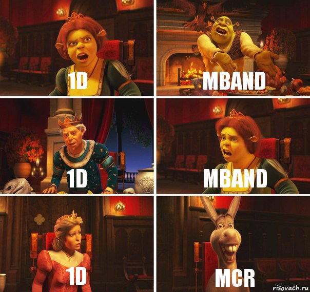 1D Mband 1D Mband 1D MCR, Комикс  Шрек Фиона Гарольд Осел