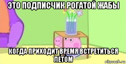 это подписчик рогатой жабы когда приходит время встретиться летом, Мем  Свинка пеппа под столом