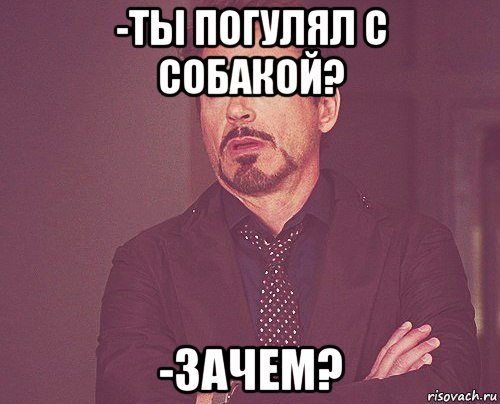 -ты погулял с собакой? -зачем?, Мем твое выражение лица