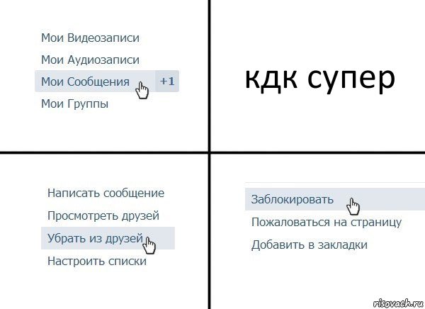 кдк супер, Комикс  Удалить из друзей