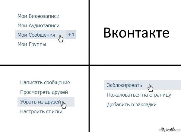 Вконтакте, Комикс  Удалить из друзей