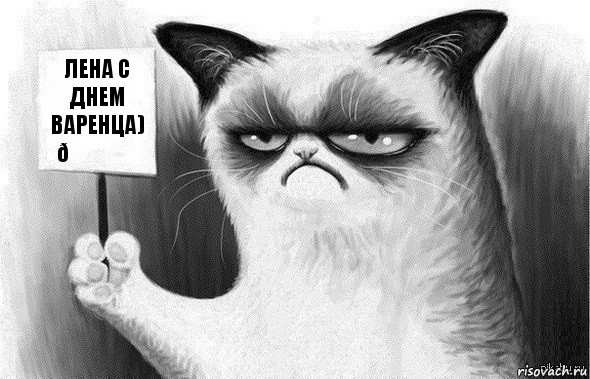 Комикс Угрюмый кот с табличкой