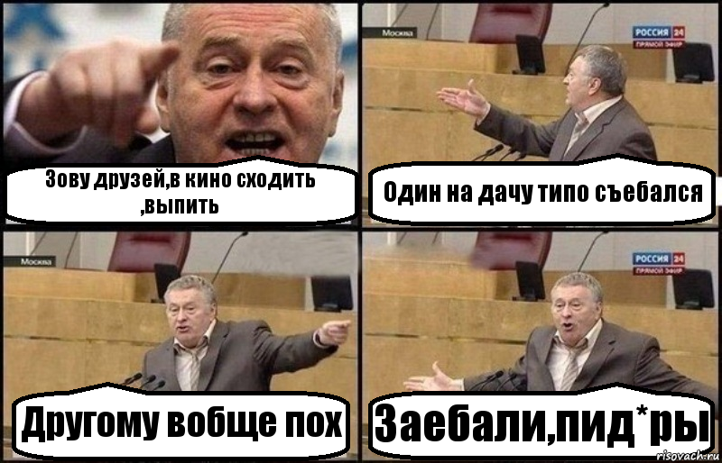 Зову друзей,в кино сходить ,выпить Один на дачу типо съебался Другому вобще пох Заебали,пид*ры, Комикс Жириновский