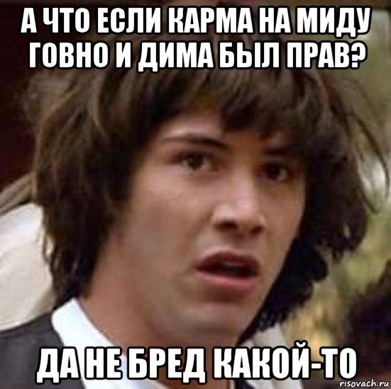 а что если карма на миду говно и дима был прав? да не бред какой-то, Мем А что если (Киану Ривз)