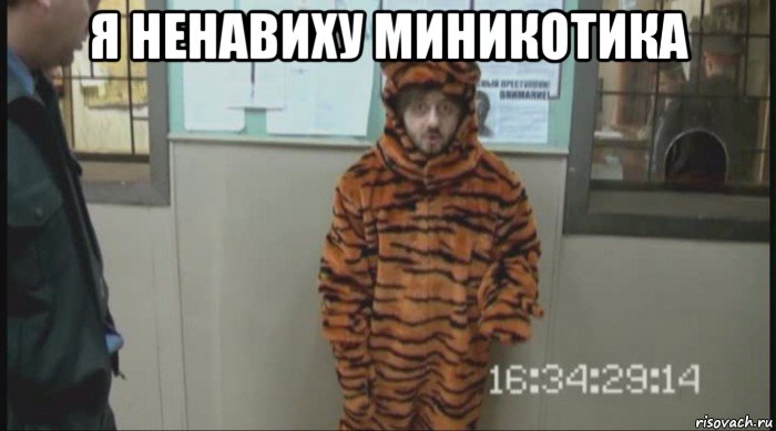 я ненавиху миникотика , Мем Бородач в костюме тигра (Наша Раша)