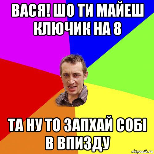 вася! шо ти майеш ключик на 8 та ну то запхай собі в впизду, Мем Чоткий паца