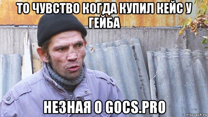 то чувство когда купил кейс у гейба незная о gocs.pro, Мем  Дичь