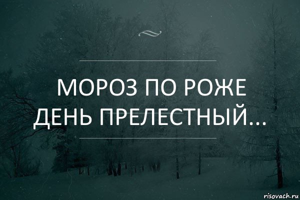 Мороз по роже
День прелестный..., Комикс Игра слов 5