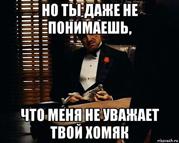 но ты даже не понимаешь, что меня не уважает твой хомяк, Мем Дон Вито Корлеоне