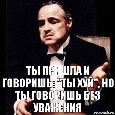 Ты пришла и говоришь: "Ты хуй", но ты говоришь без уважения, Комикс Дон Вито Корлеоне 1