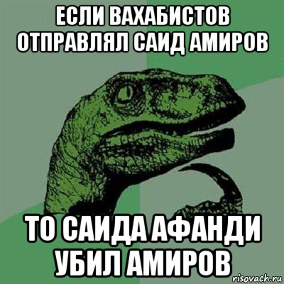 если вахабистов отправлял саид амиров то саида афанди убил амиров, Мем Филосораптор