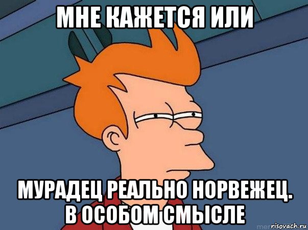 мне кажется или мурадец реально норвежец. в особом смысле, Мем  Фрай (мне кажется или)