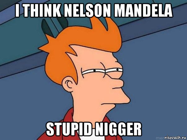 i think nelson mandela stupid nigger, Мем  Фрай (мне кажется или)