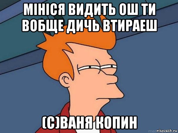 мініся видить ош ти вобще дичь втираеш (с)ваня копин, Мем  Фрай (мне кажется или)