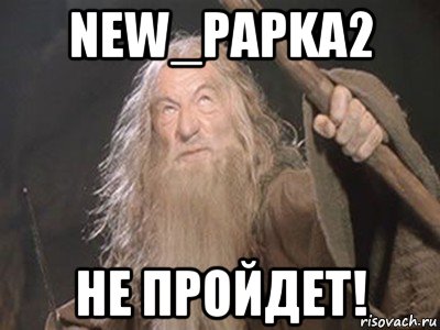 new_papka2 не пройдет!, Мем Гендальф - Ты не пройдешь