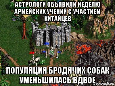 астрологи объявили неделю армейских учений с участием китайцев популяция бродячих собак уменьшилась вдвое, Мем Герои 3