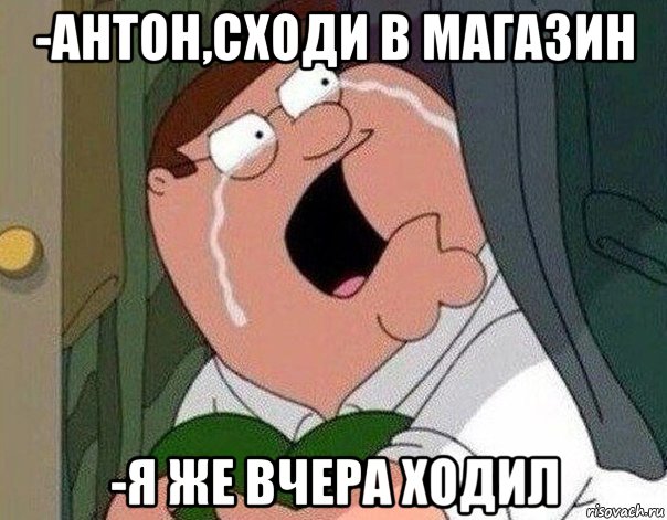 -антон,сходи в магазин -я же вчера ходил, Мем Гриффин плачет