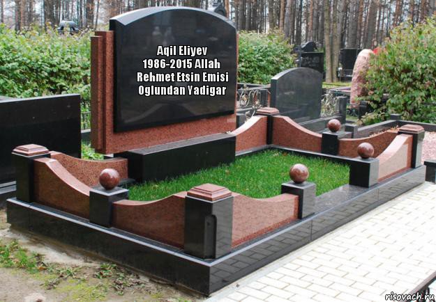 Aqil Eliyev 1986-2015 Allah Rehmet Etsin Emisi Oglundan Yadigar, Комикс  гроб