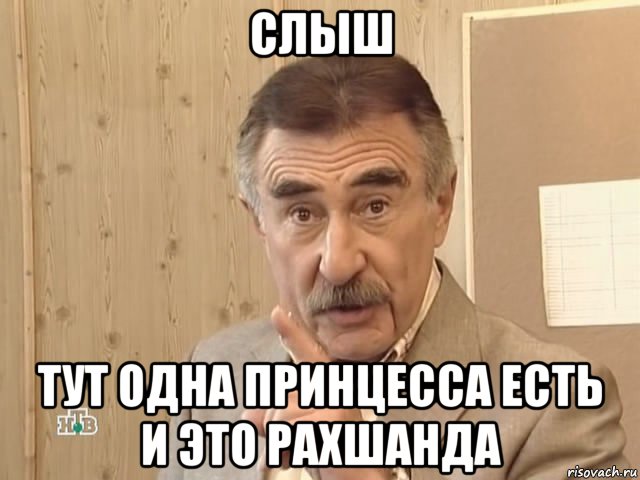 слыш тут одна принцесса есть и это рахшанда, Мем Каневский (Но это уже совсем другая история)