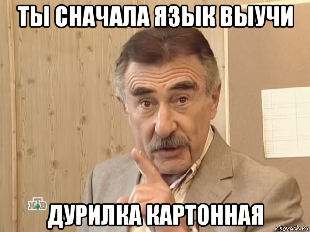 ты сначала язык выучи дурилка картонная, Мем Каневский (Но это уже совсем другая история)