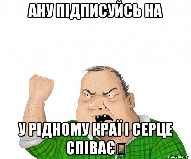 ану підписуйсь на у рідному краї і серце співає✔, Мем мужик