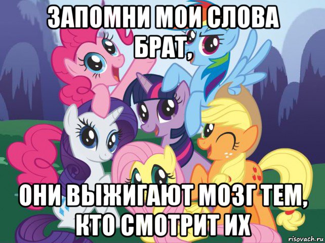 запомни мои слова брат, они выжигают мозг тем, кто смотрит их, Мем My little pony