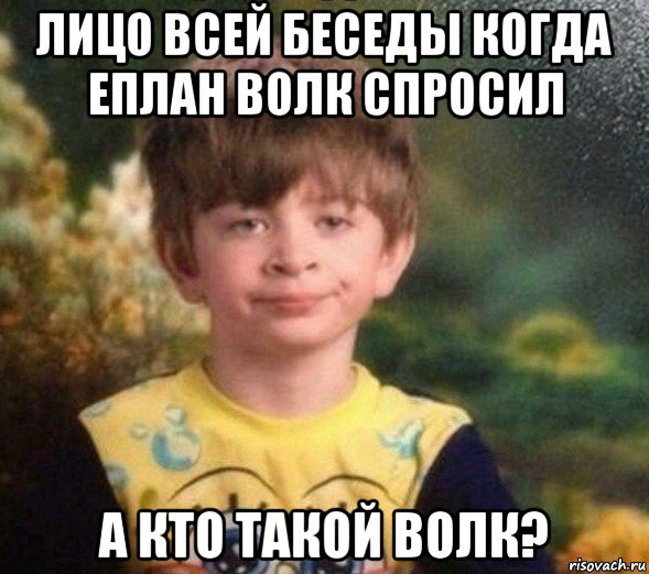 лицо всей беседы когда еплан волк спросил а кто такой волк?, Мем Недовольный пацан