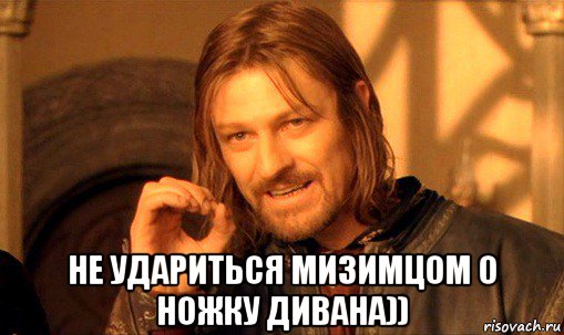  не удариться мизимцом о ножку дивана)), Мем Нельзя просто так взять и (Боромир мем)