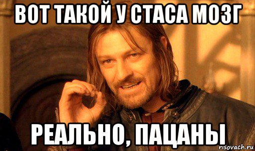 вот такой у стаса мозг реально, пацаны, Мем Нельзя просто так взять и (Боромир мем)