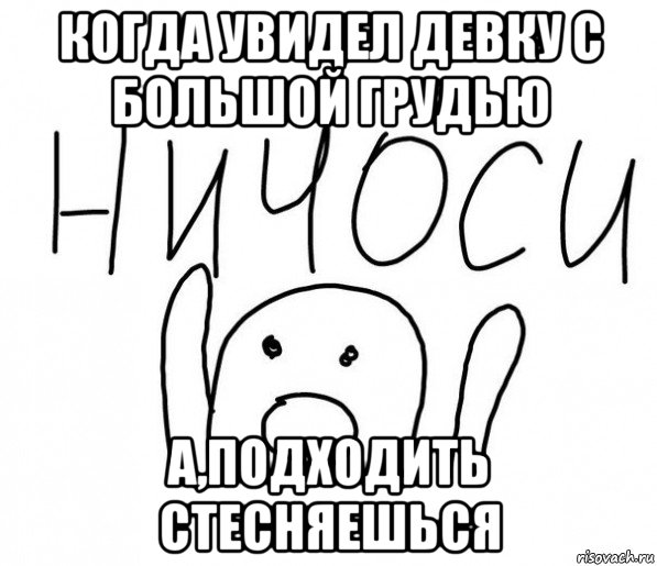 когда увидел девку с большой грудью а,подходить стесняешься, Мем  Ничоси