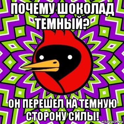 почему шоколад темный? он перешел на темную сторону силы!, Мем Омская птица